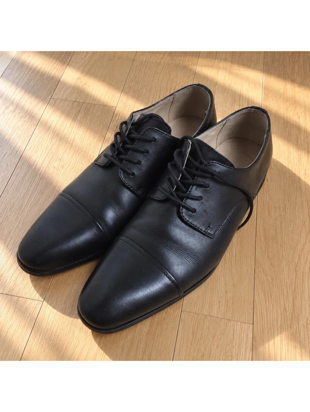 Express Men’s Size 8 Black Leather Cap Toe Oxford Dress Shoes Lace Up